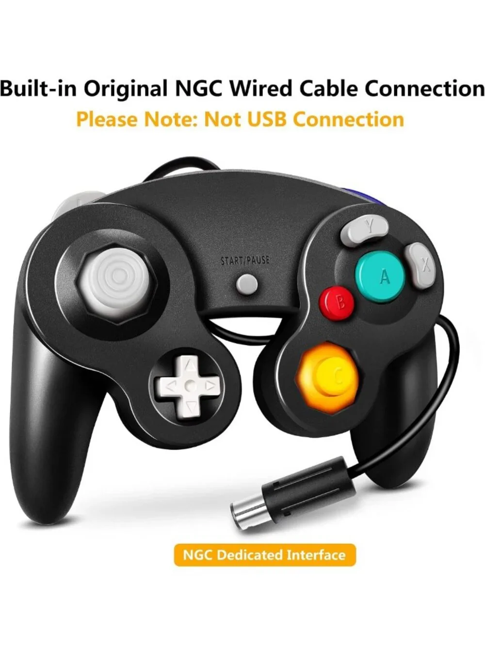 Classic Wired Game Controller for Wii & Gamecube - Black, 2-Pack Gaming Set